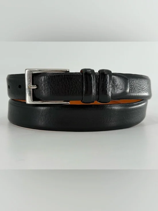 Lands’‎ End Black Leather Belt 38