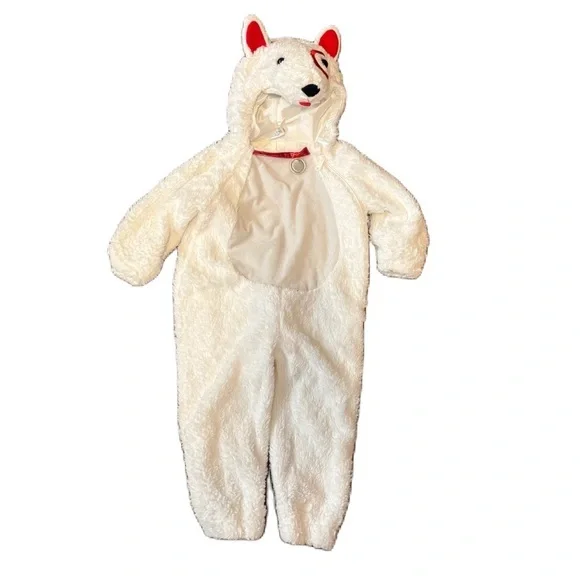 Target Bullseye Dog Costume Bodysuit 18-24 Mos White Red Halloween