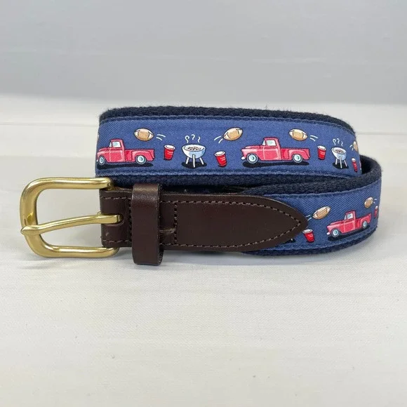 Vineyard Vines Belt Football Tailgate Truck Grill Red Cup Preppy Mens Size 30
