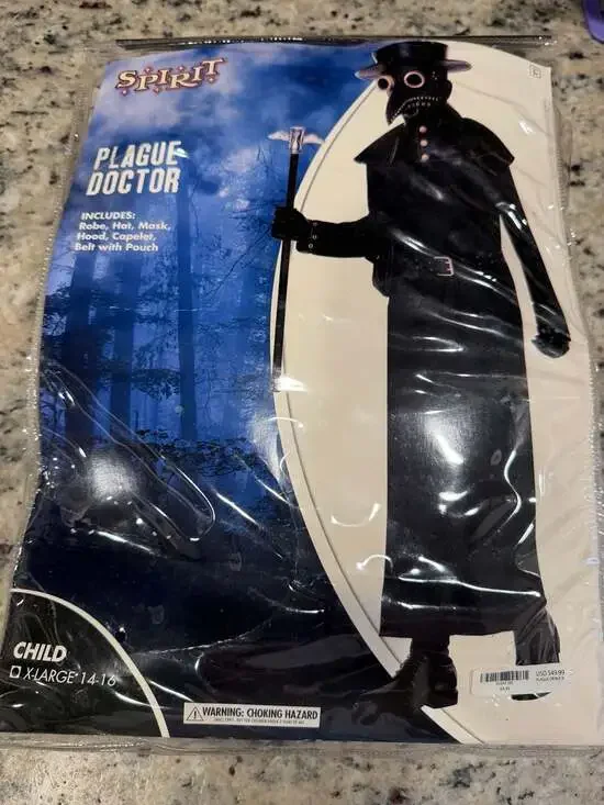Spirit Halloween Child Plague Doctor Costume - Size XL 14-16
