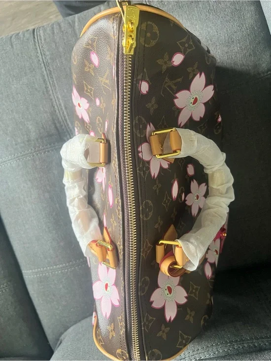 Louis Vuitton Monogram Sakura Speedy 30 Pink Floral Satchel
