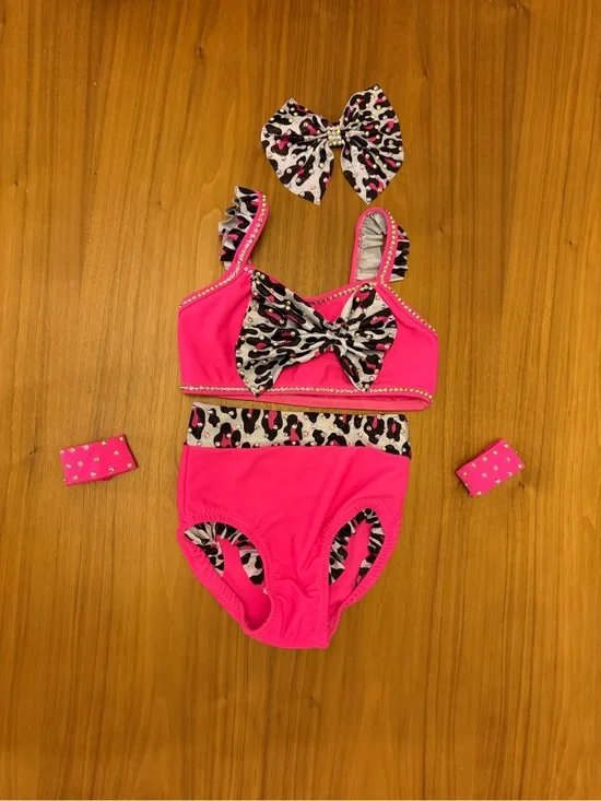 Hot Pink Leopard Jazz Dance Costume - Child 5