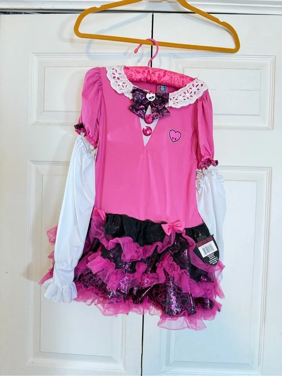 NWT 2011 Monster High Dress Girls 4-5 Bling Halloween Costume Dress Up Pink
