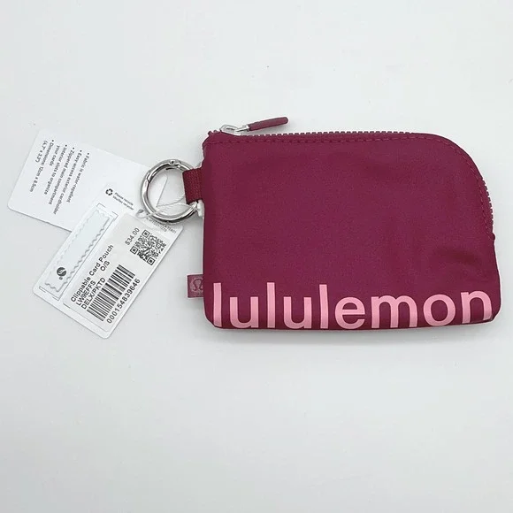 Lululemon Clippable Card‎ Pouch Deep Luxe Pink Peony LW9EFFS NWT