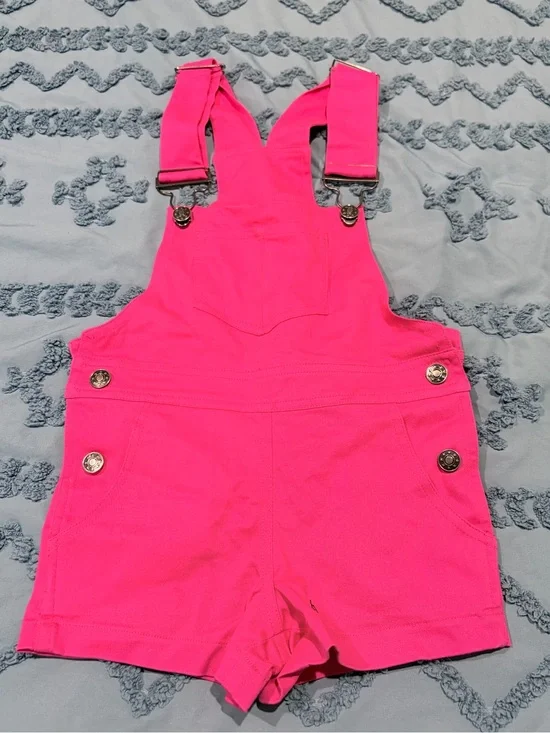 Curtain Call Dance Costume Girls' Hot Pink Overall Shorts Child Small