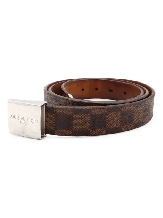 Louis Vuitton Damier Ceinture Carre Belt Silver #actual