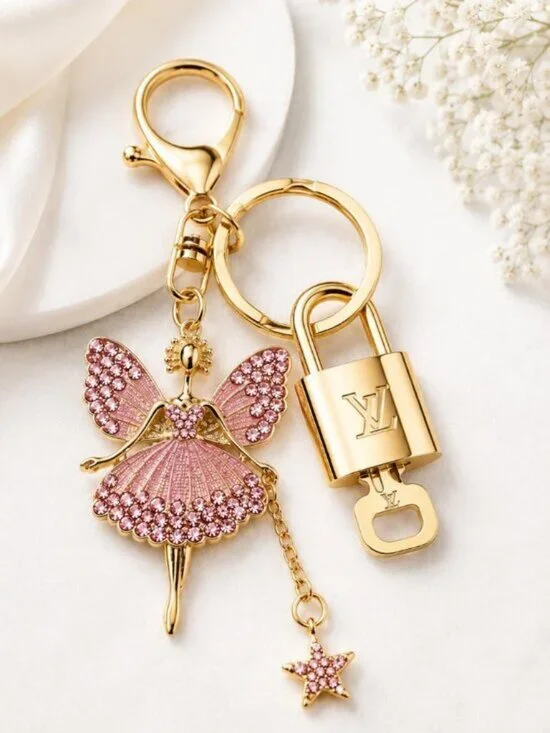 LV Gold Padlock & Key 🔒 Authentic Louis Vuitton Bag Unbranded Fairy Charm