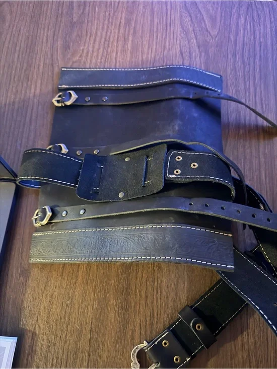 Black Leather Medieval Back Holster for Cosplay