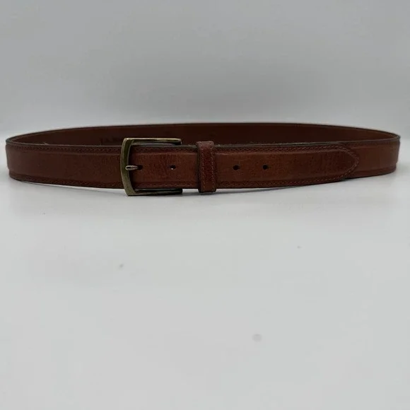 Vintage LL Bean belt genuine leather made in england mens 44 brown brass