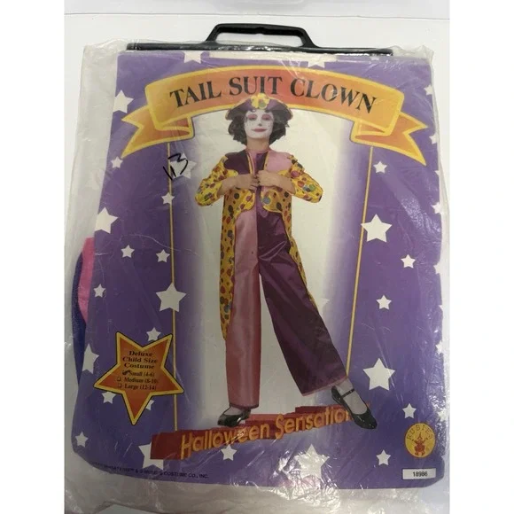 VINTAGE Rubies Tail Suit Clown HALLOWEEN Sensations Costume Kids SZ M 8-10 H-1