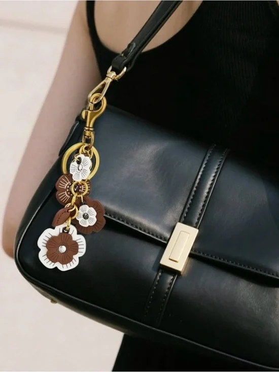 Tea Rose Style Bag Charm/Keychain-New