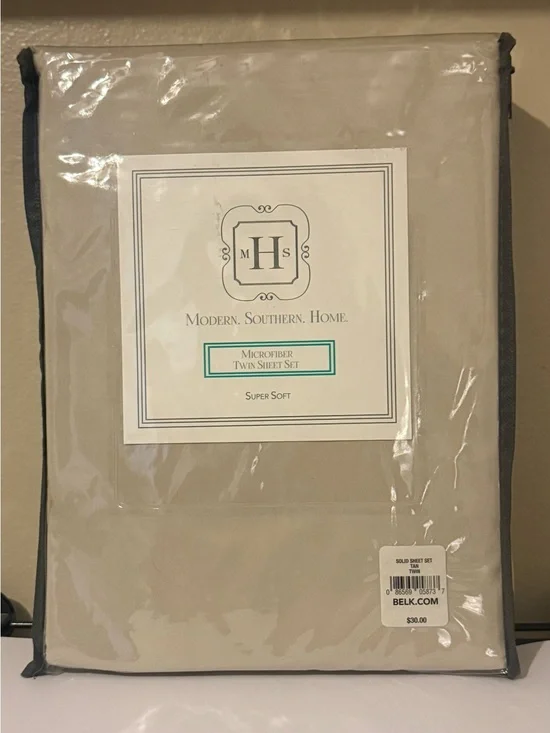 Modern Southern Home Twin Microfiber Sheet Set - Tan