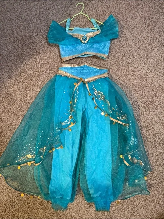 Blue Princess Jasmine Costume for Girls- Two-Piece Dress-Up Set