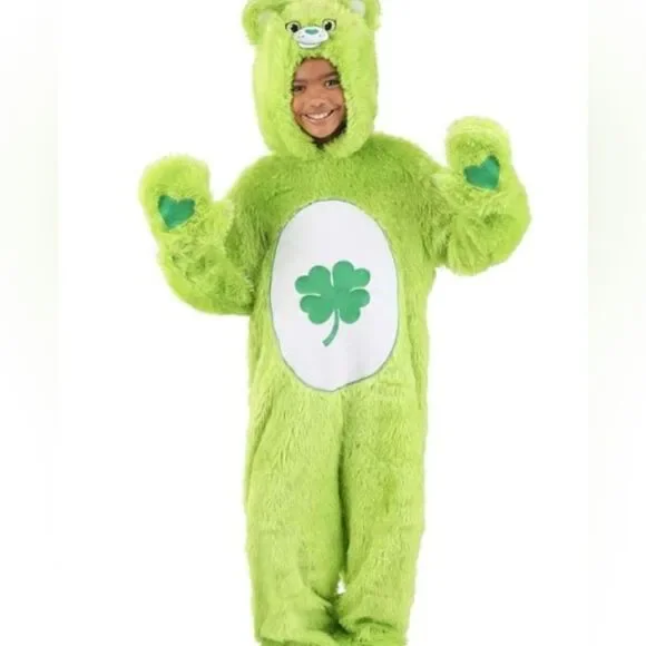 Care Bears Classic Good Luck Bear Child XL Costume Long pile fur clover