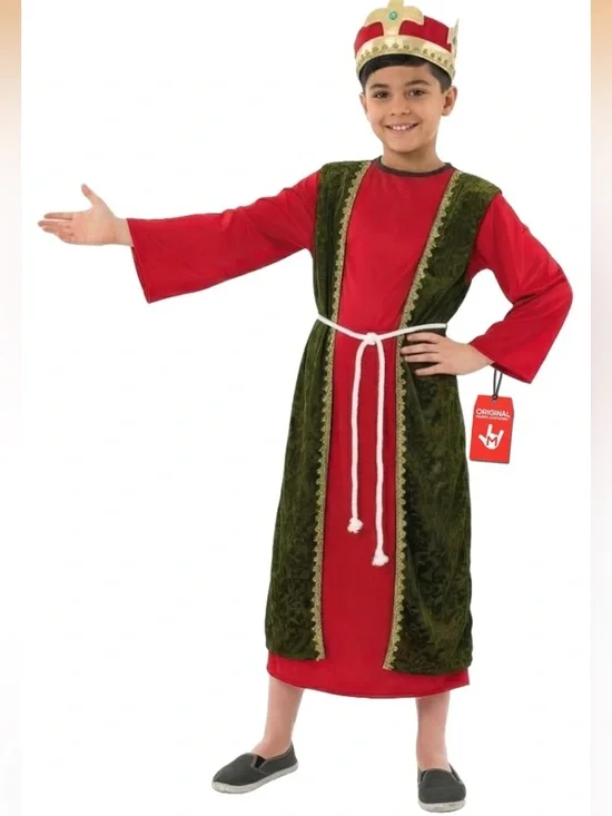 🎃 🔥 NWT MORPH little boys(kids) wise man red/green/gold trim costume size S