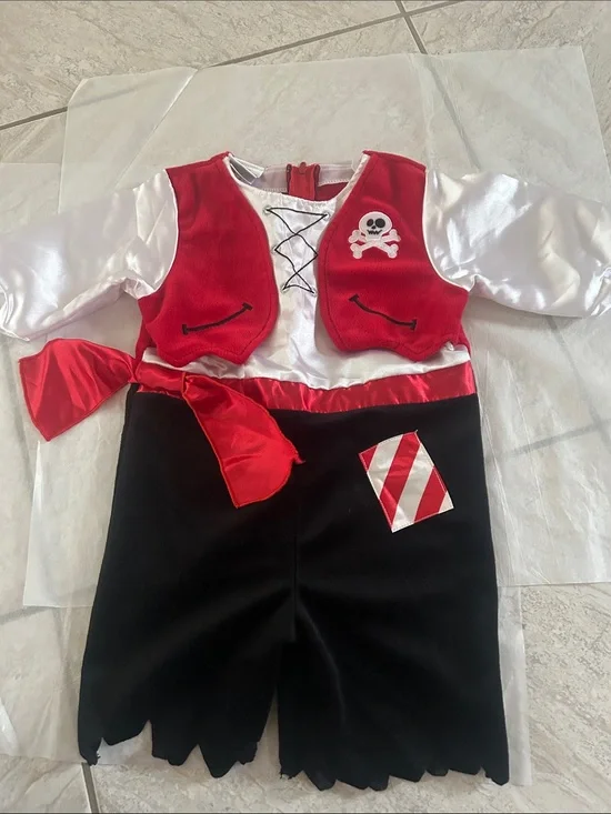 Koala Kids Red, White and Black Pirate Costume
