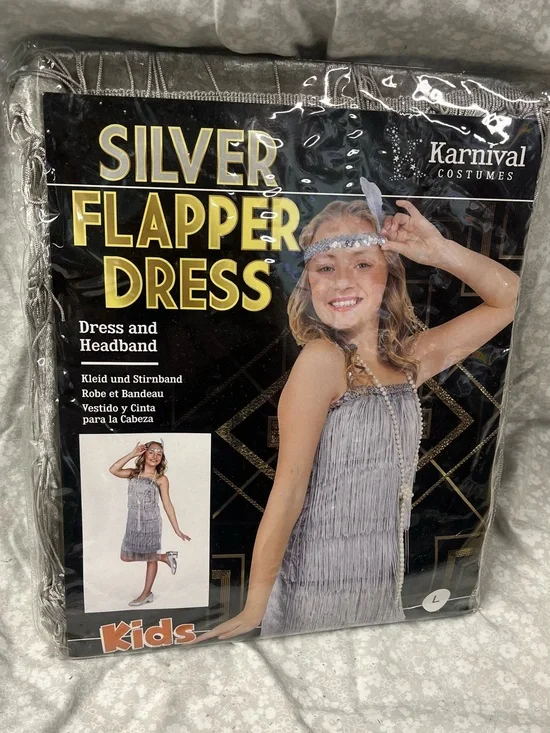 NEW Silver Flapper Dress