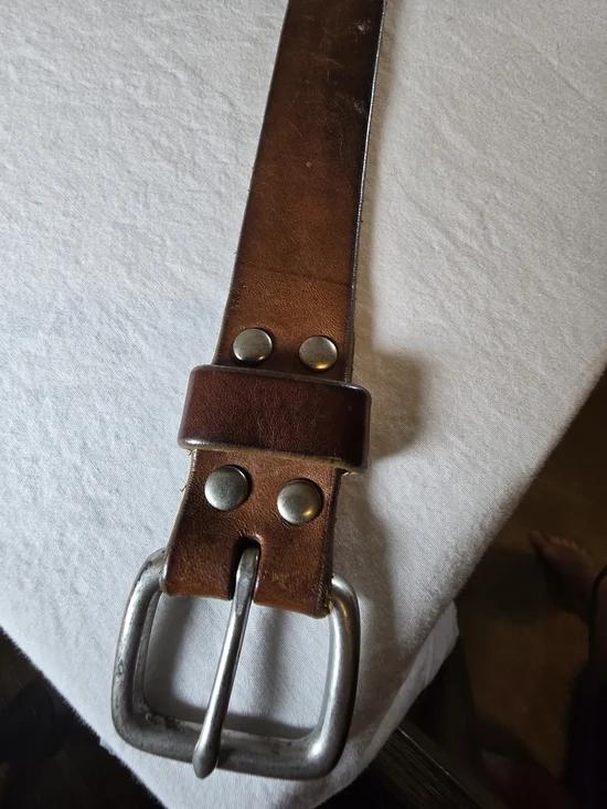 J. Crew Men's Brown Genuine Leather Belt with Metal Buckle Size 32