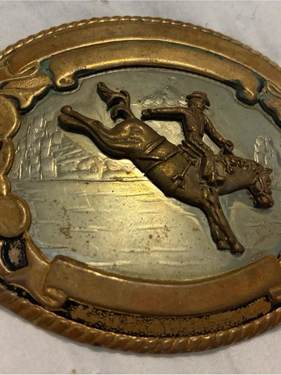 Tony Lama Vintage Western Cowboy Horse Rider Belt Buckle German silver