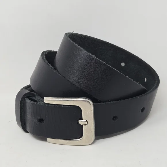 TOSCANA Mens Black Calfskin Italian Leather Belt 38