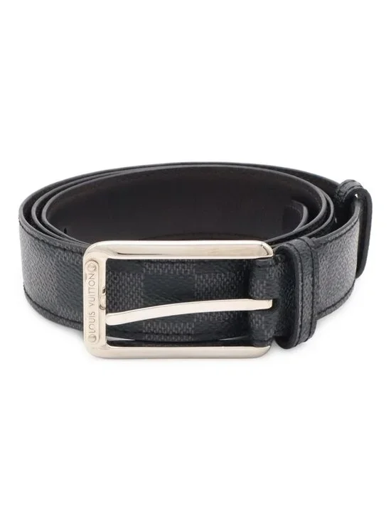 Louis Vuitton Damier Graphite Ceinture Force Belt Silver