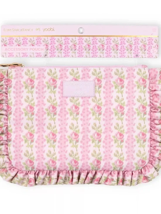LoveShackFancy x Target - Yoobi Blooming Heirloom Flat Zip Pencil Case Ruffles
