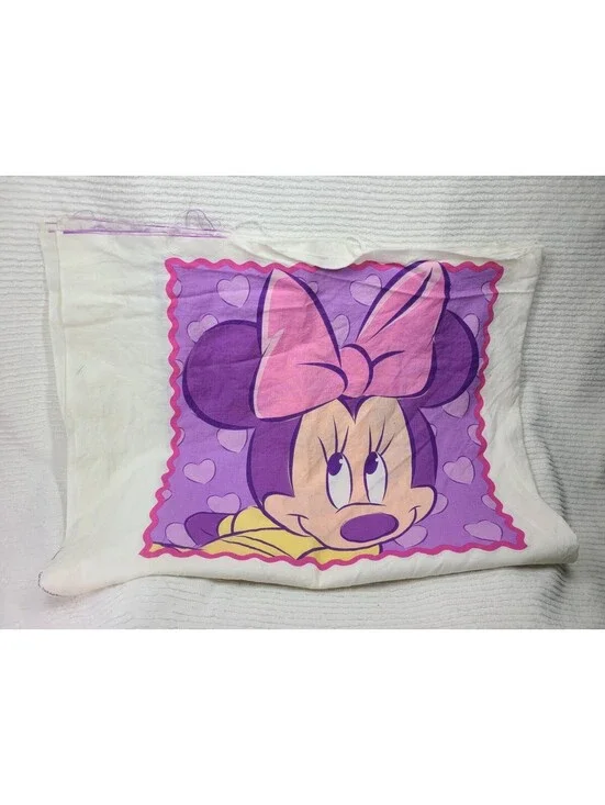 90s Minnie Mouse Cut N Sew 2 Pillows Pink Purple 4 Panels Disney Princess Theme