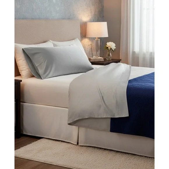 DKBslik Faux Silk Pillowcase Silver Gray Breathable Soft Luxury 20 x 26 in