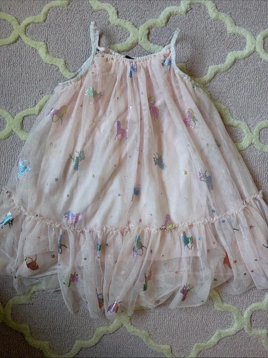 Zunie Light Pink Tulle Dress with Glitter Accents