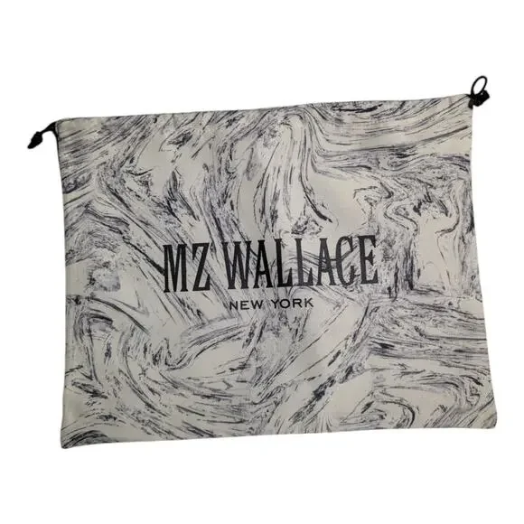 MZ Wallace Marble Print Dust Bag in White and Black