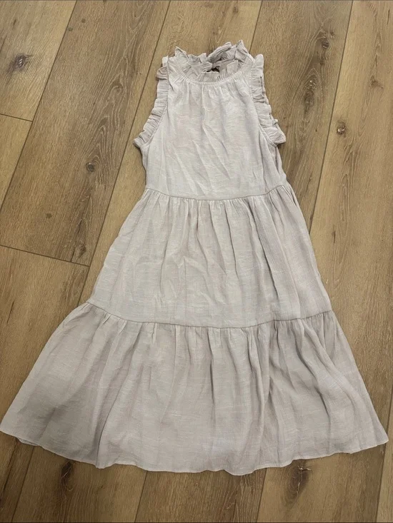 Womans Light Blush Ruffle Tiered Casual Dress