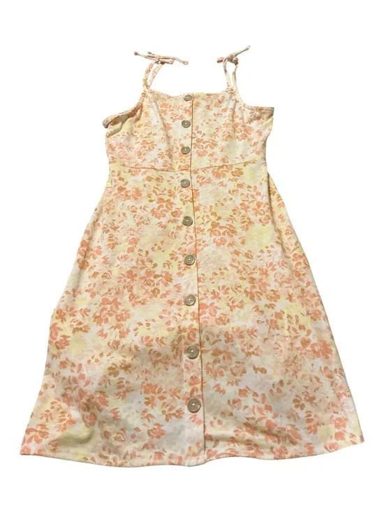 art class Peach & Yellow Floral Button-Front Dress