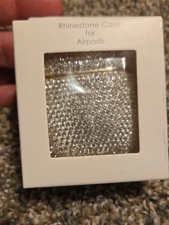 Amazon Rhinestone Case for AirPods - Clear Silver Sparkle