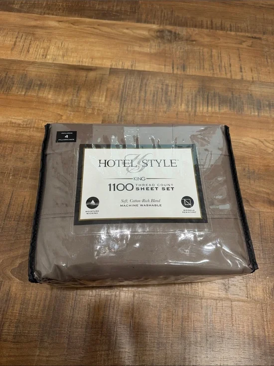 Hotel Style 1100 Thread Count King Sheet Set - Taupe