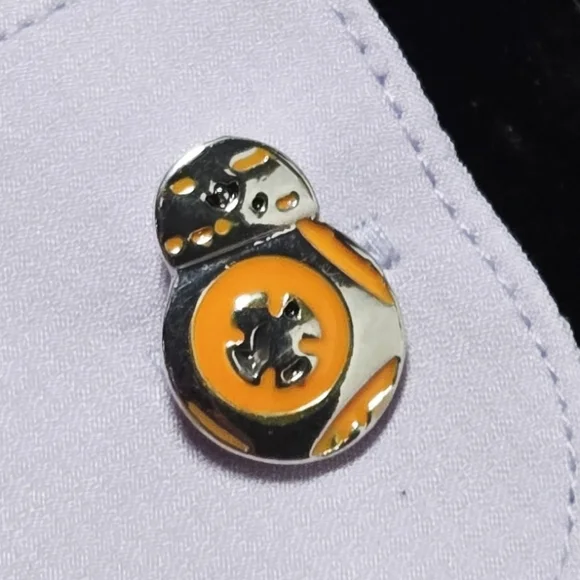 BB-8 Droid Star Wars Novelty French Cufflinks Silver Fixed Back Fandom Gift