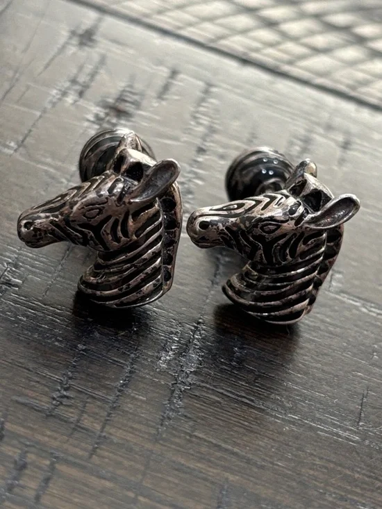 Tiffany & Co. Zebra Head Cufflinks - Silver Tone