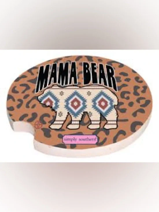 Simply Southern Mama Bear Aztec and Leopard Car Coasters (2-pack)