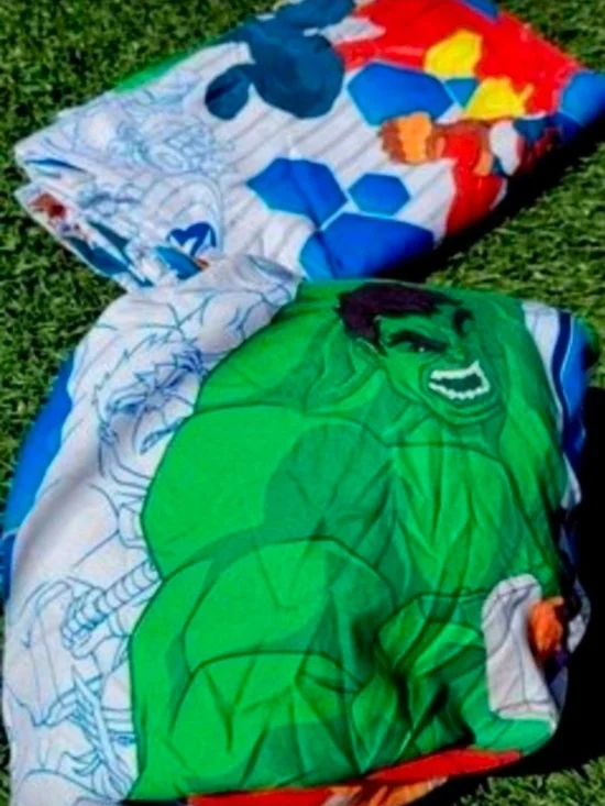 Kids Green Hulk Twin Bed Sheet and Flat Sheet Boys Set Cover -
