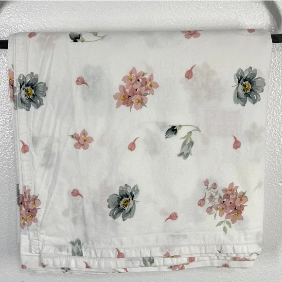 Cath‎ Kidston Floral 100% Cotton Flat Sheet Pink Sage Green Flowers Queen Size