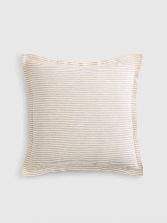Quince Euro Sham Natural / White Stripe European Linen 26x26