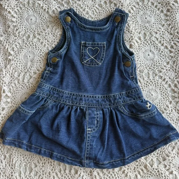 Y2K Faded Glory Heart Denim Dress