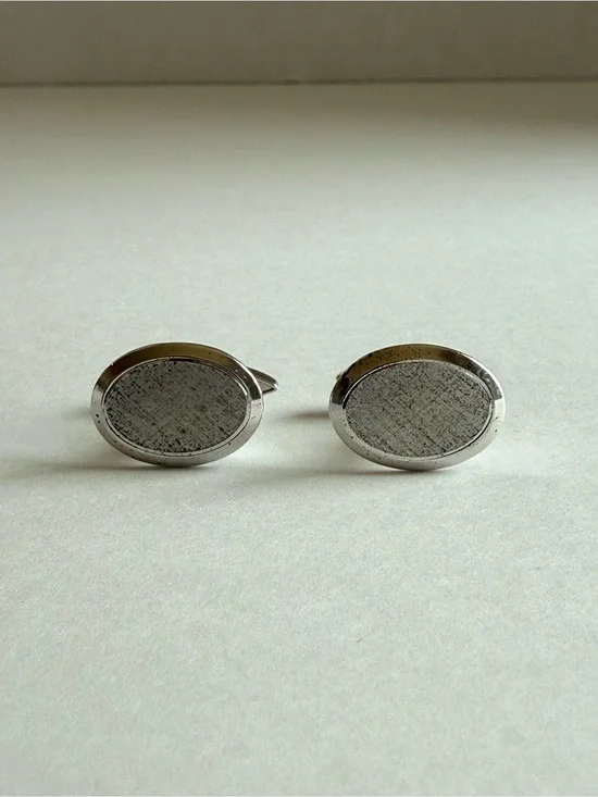 Vintage Swank Silver Tone Oval Cufflinks | Old Money | Quiet Luxury