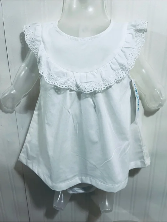child of mine White Eyelet Collar Baby Dress
