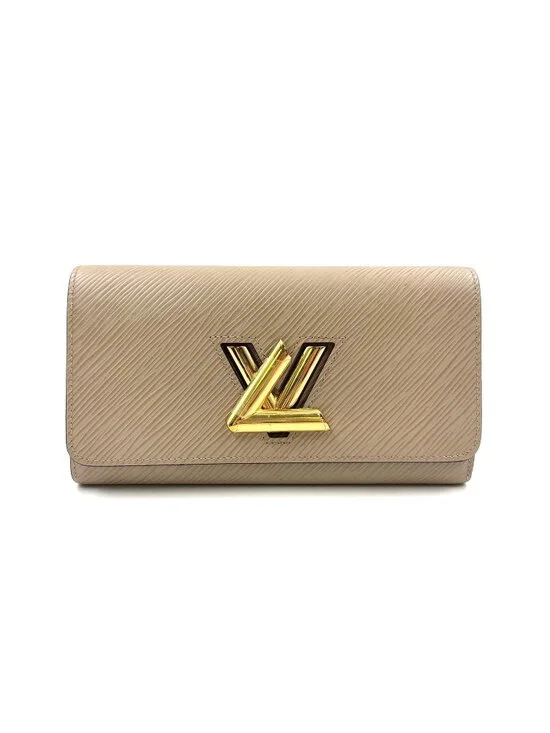 Louis Vuitton Portefeuille Twist Epi Leather Beige Wallet Gold