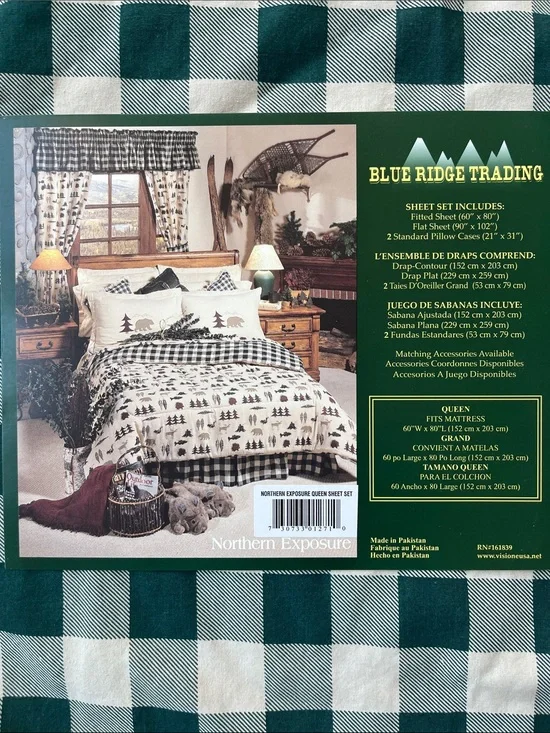 Blue Ridge Trading Northern Exposure Queen Sheet Set