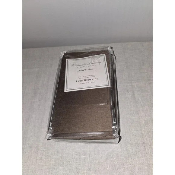 Ultimate Luxury Hotel Collection Twin Bedskirt 100% Sateen Cotton Brown 18