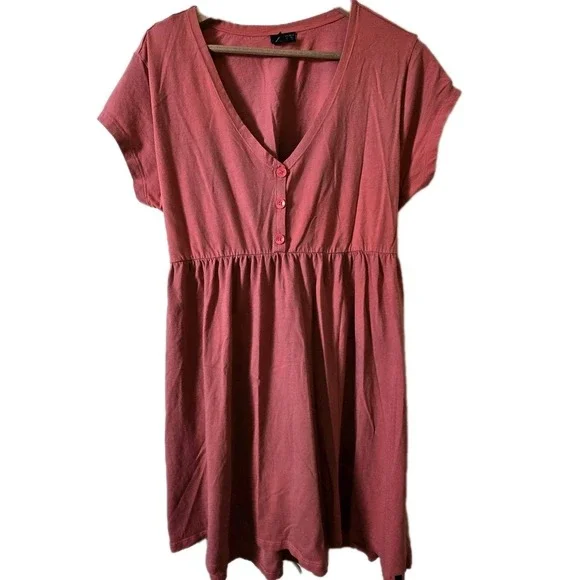 Volcom Dress Girls XL 12 True To This B1312210 Rose Cutout Cotton EUC