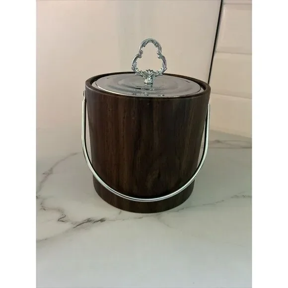 Vintage Brown‎ Vinyl Irvin Ware Ice Bucket