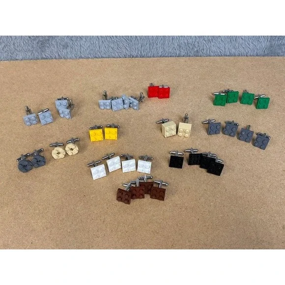 Lego Cufflinks Handmade‎ Novelty Wedding Groom Mens Gift Multi Colors