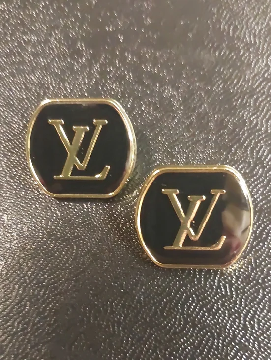 New LV Black & Gold Cufflinks